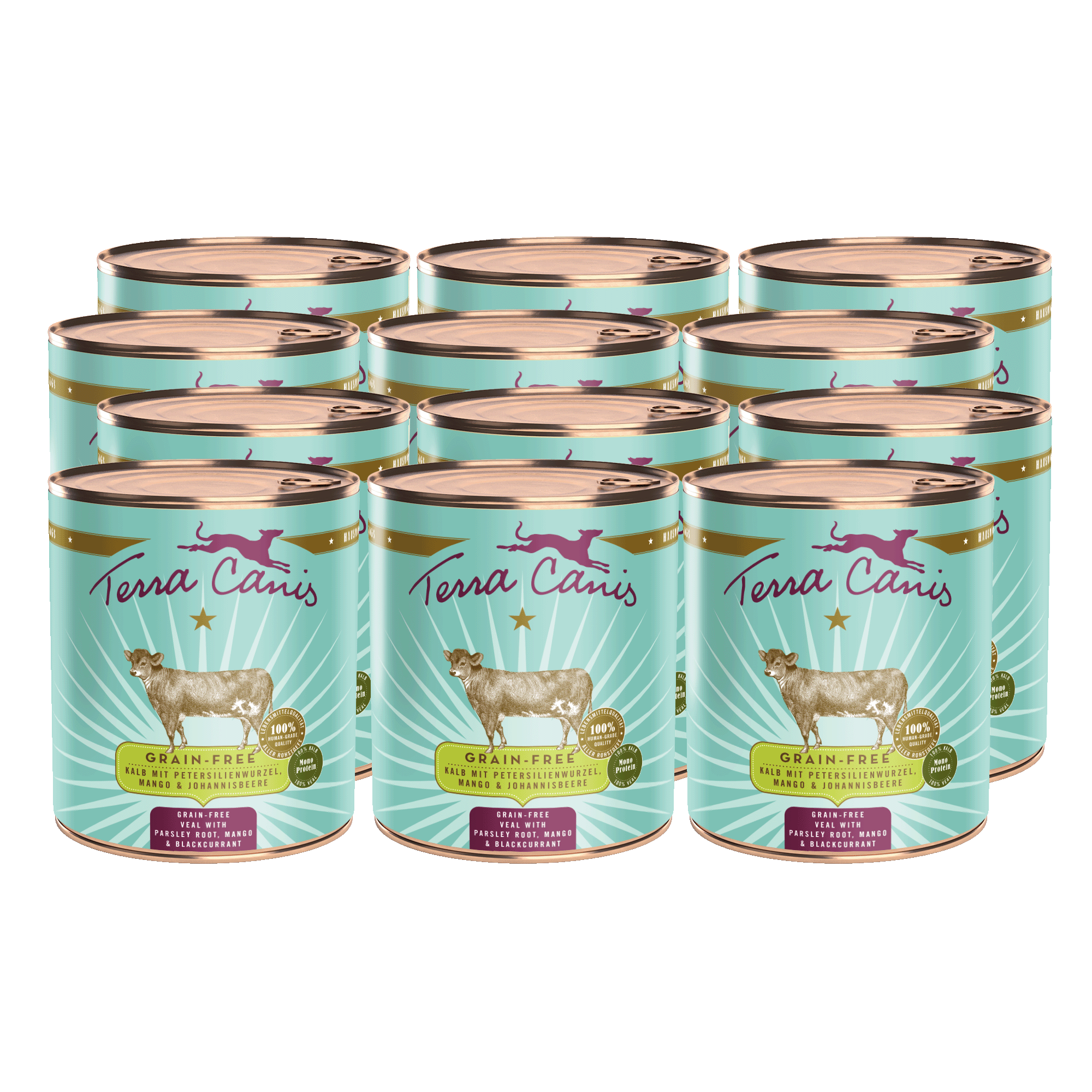 Terra Canis Getreidefrei | Kalb mit Petersilienwurzel, Mango und Johannisbeere 12x 800g