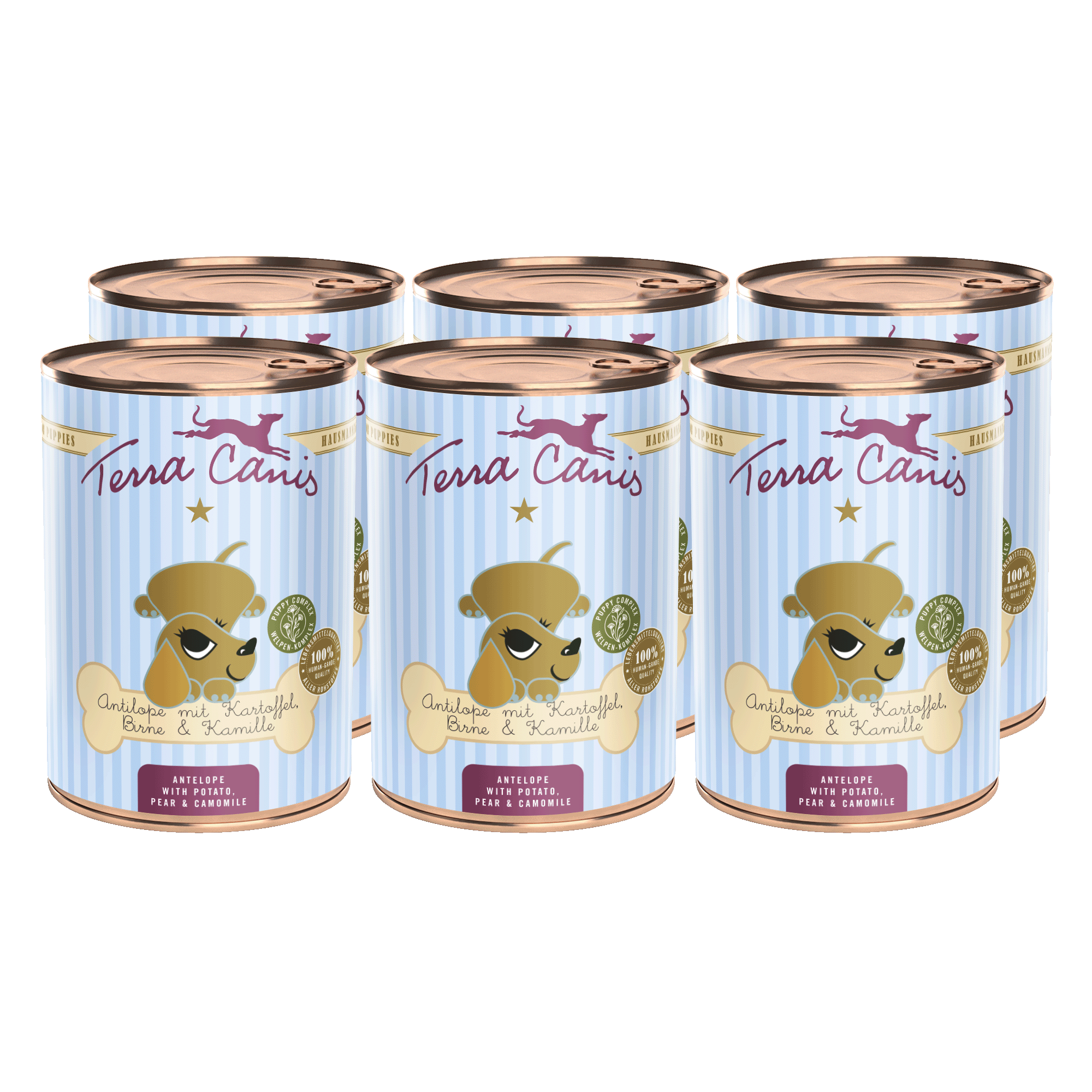 Terra Canis Welpe | Antilope mit Kartoffel, Birne, Kastanie und Kamille 6x 400g