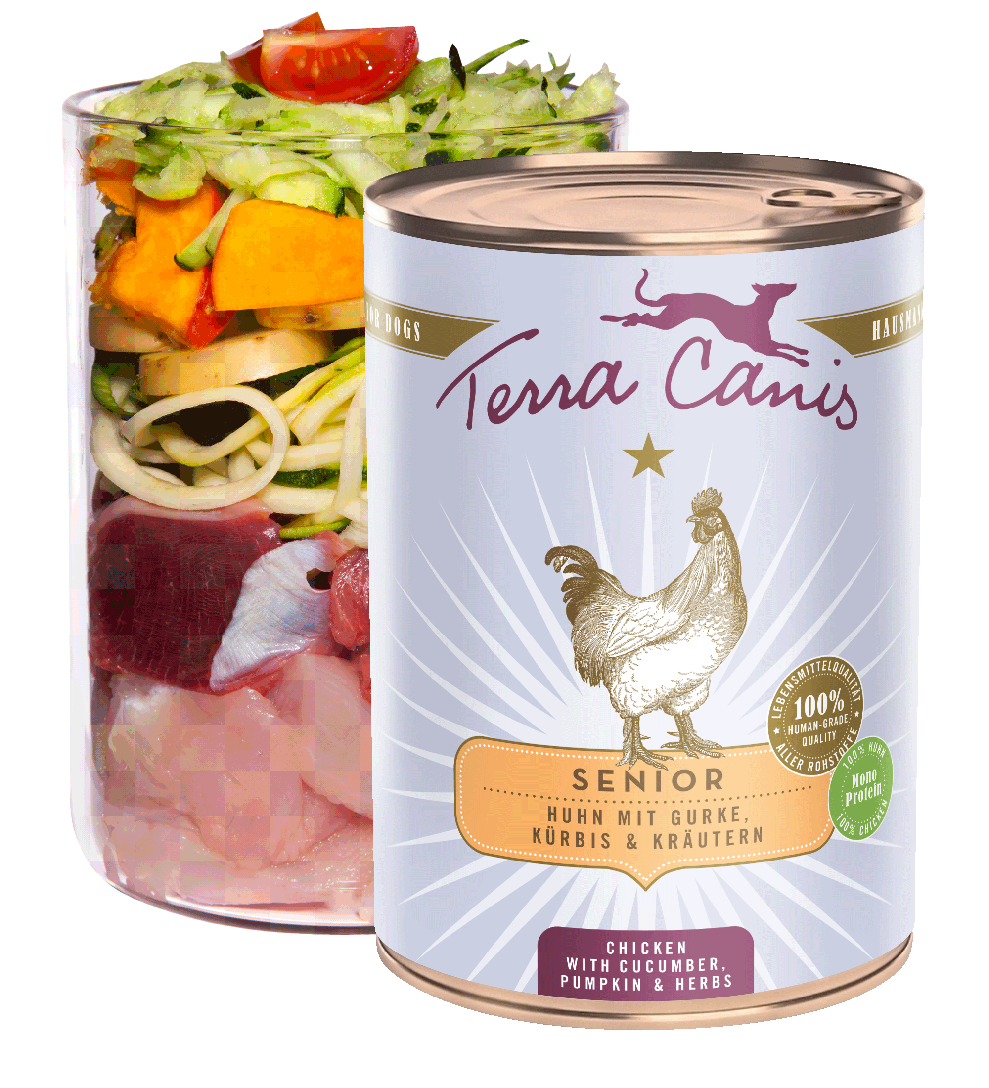 Huhn mit Gurke, Kürbis und Gesundheitskräutern