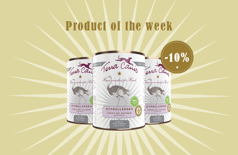 Produit de la semaine: HYPOALLERGÉNIQUE Autruche avec panais