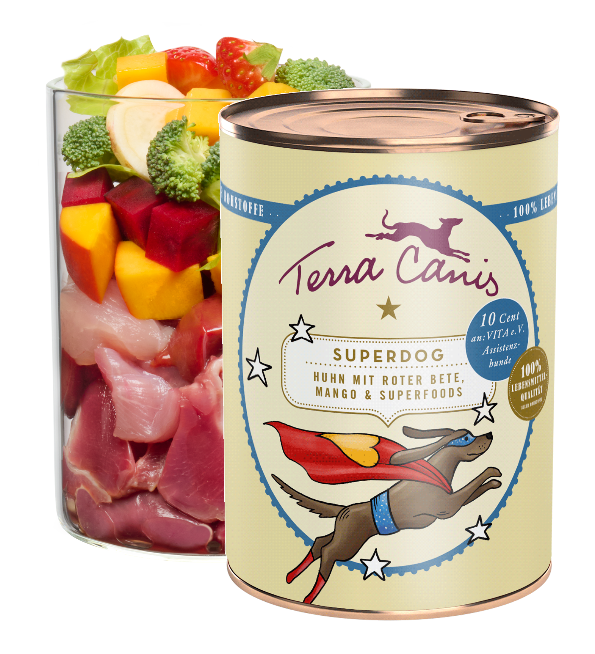 Superdog – Huhn mit roter Bete, Mango und Superfoods