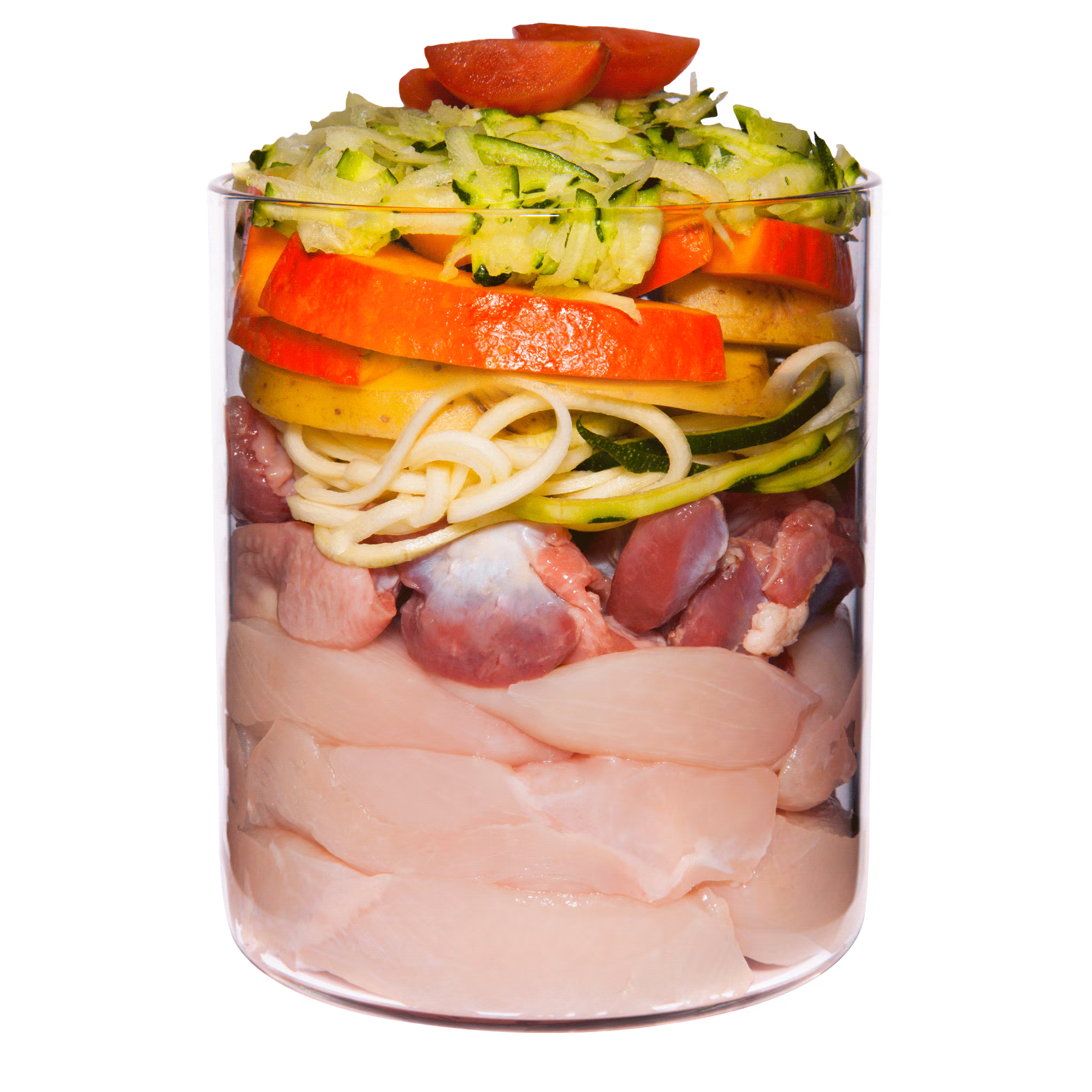 Huhn mit Gurke, Kürbis und Gesundheitskräutern