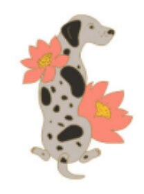 Pin Dalmatiner mit Blumen