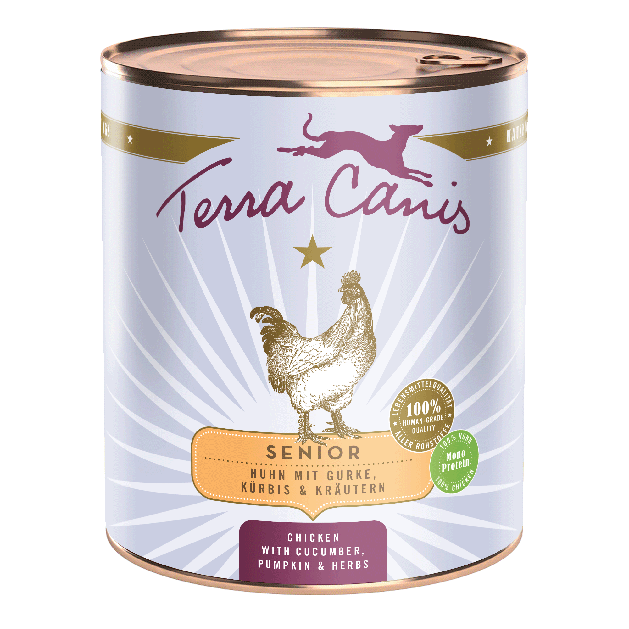 Terra Canis Senior | Huhn mit Gurke, Kürbis und Gesundheitskräutern 800g