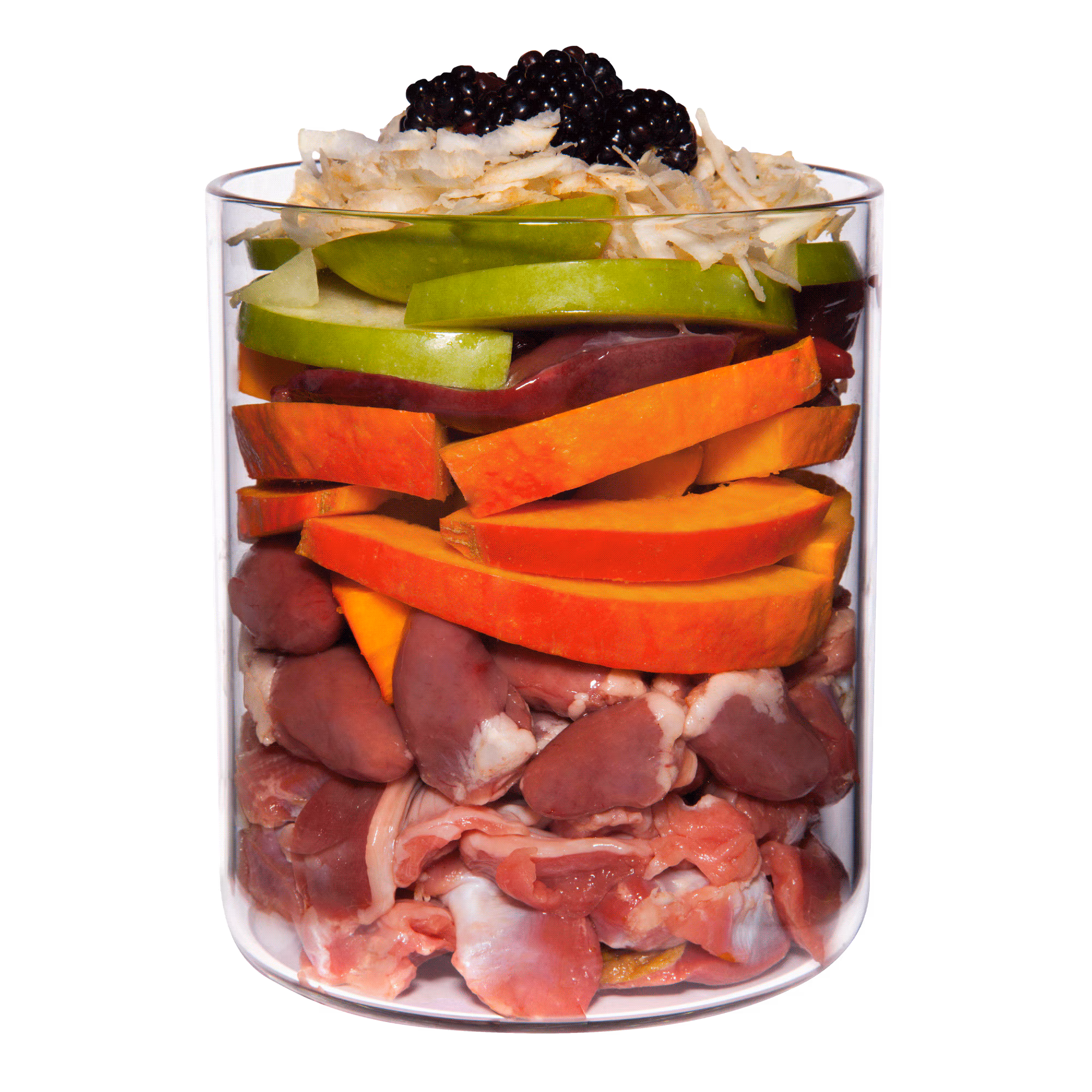 Huhn mit Pastinake, Brombeere und Löwenzahn