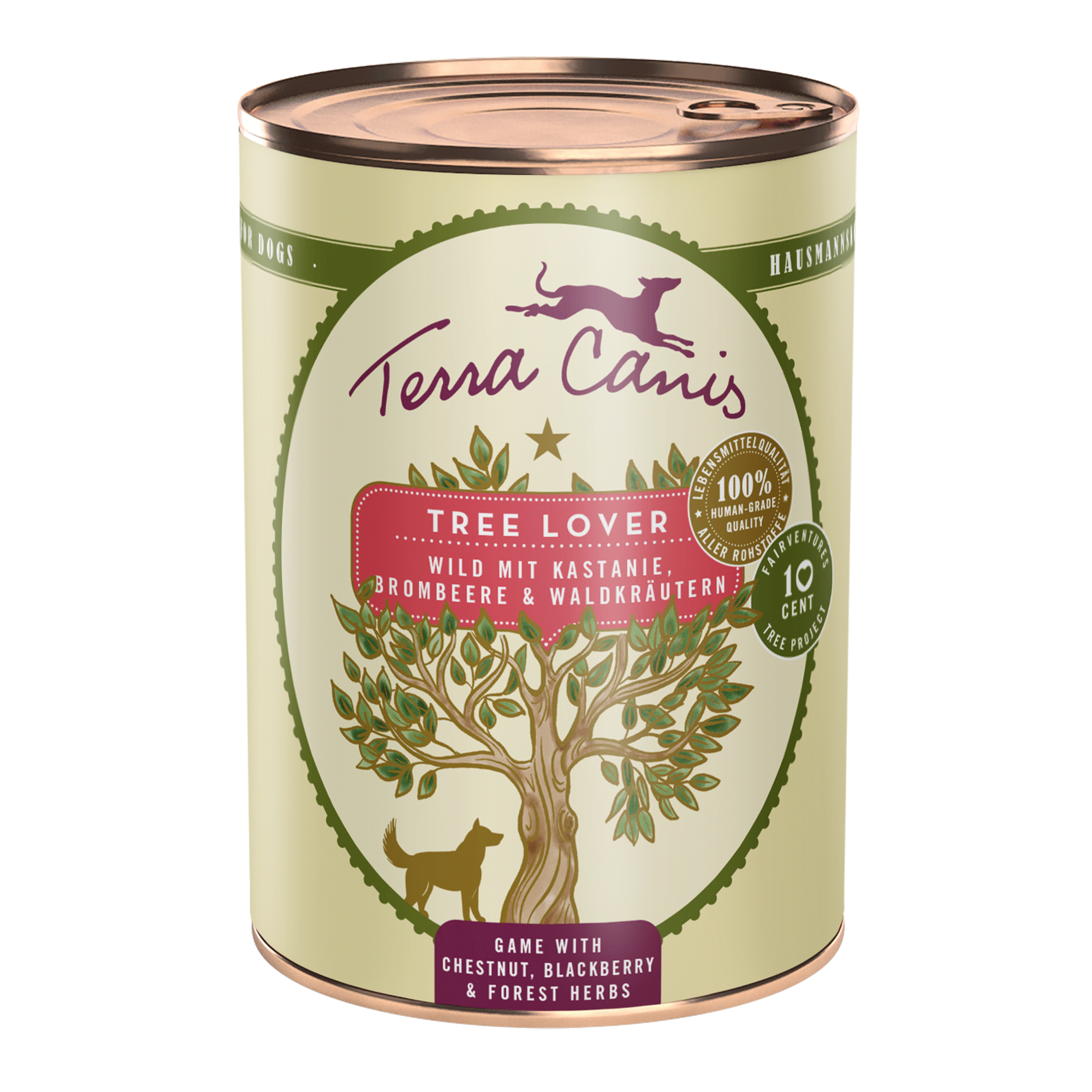 Terra Canis Love the Planet | Tree Lover – Wild mit Kastanie, Brombeere und Waldkräutern 6x 400g