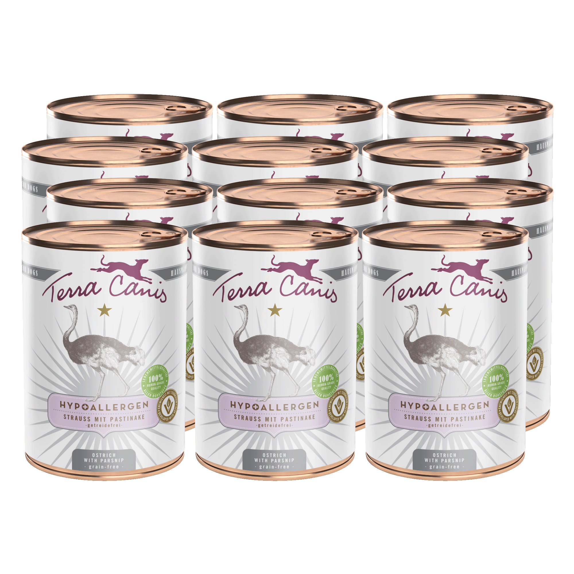 Terra Canis Hypoallergen | Strauß mit Pastinake 12x 400g