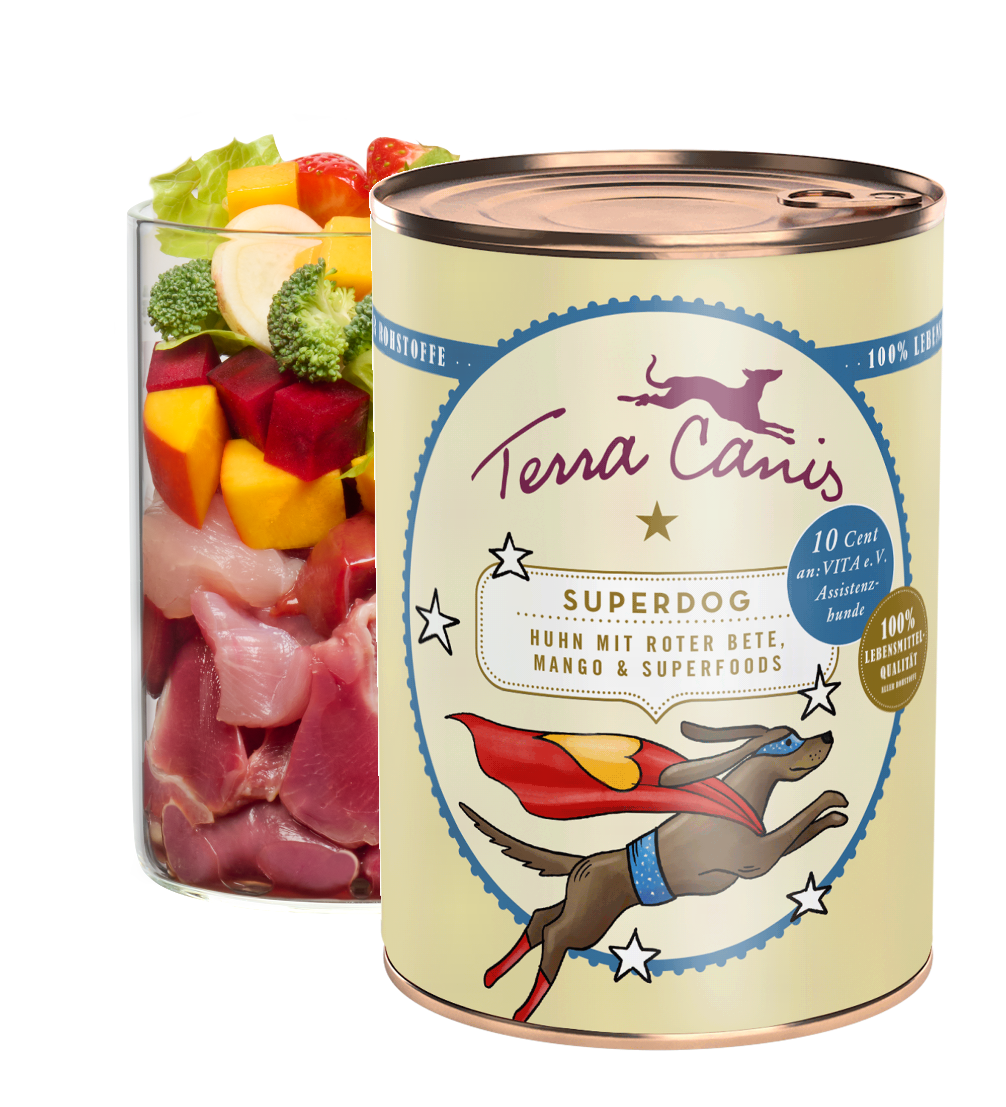 Superdog – Huhn mit roter Bete, Mango und Superfoods