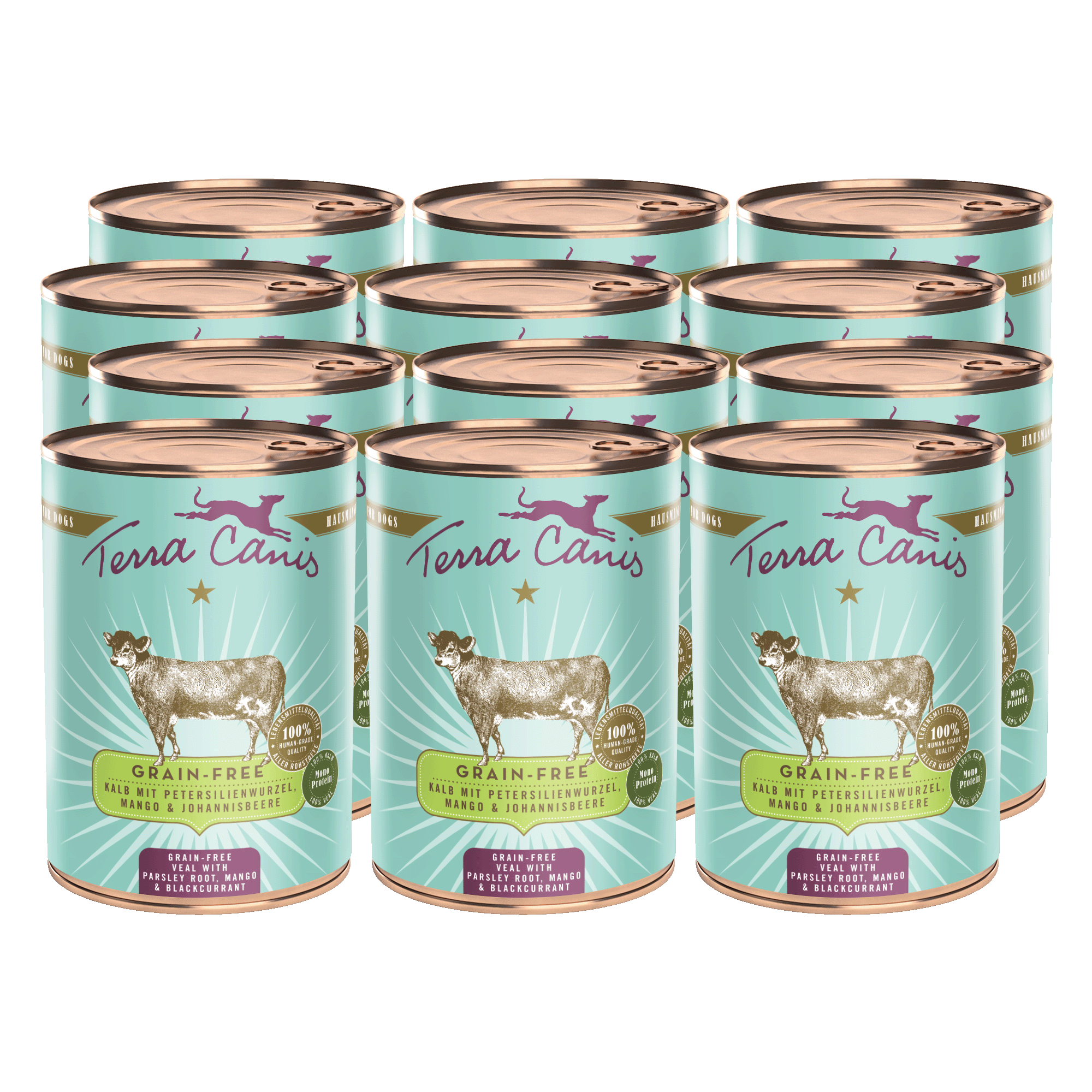 Terra Canis Getreidefrei | Kalb mit Petersilienwurzel, Mango und Johannisbeere 12x 400g