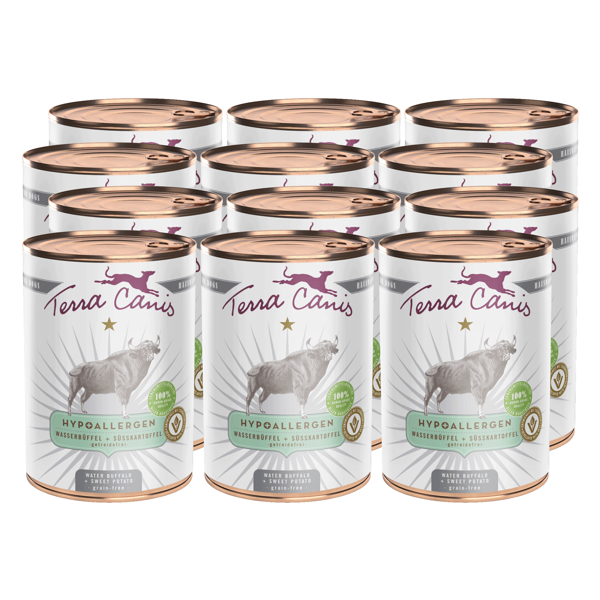 Terra Canis Hypoallergen | Wasserbüffel mit Süßkartoffel 12x 400g