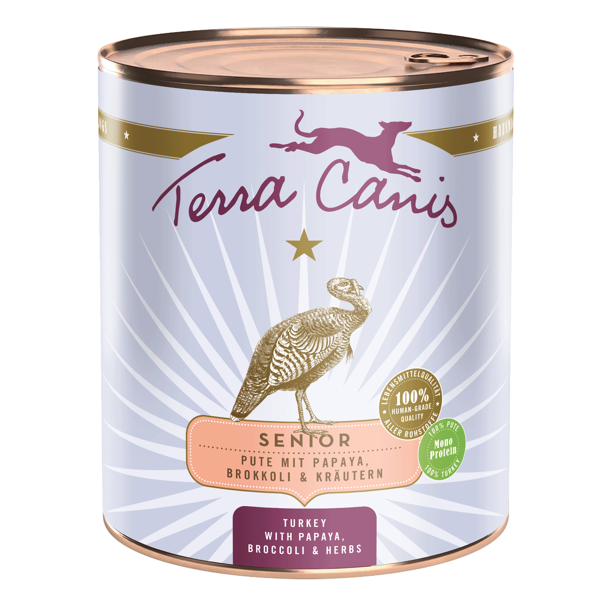 Terra Canis Senior | Pute mit Papaya, Brokkoli und Gesundheitskräutern 800g