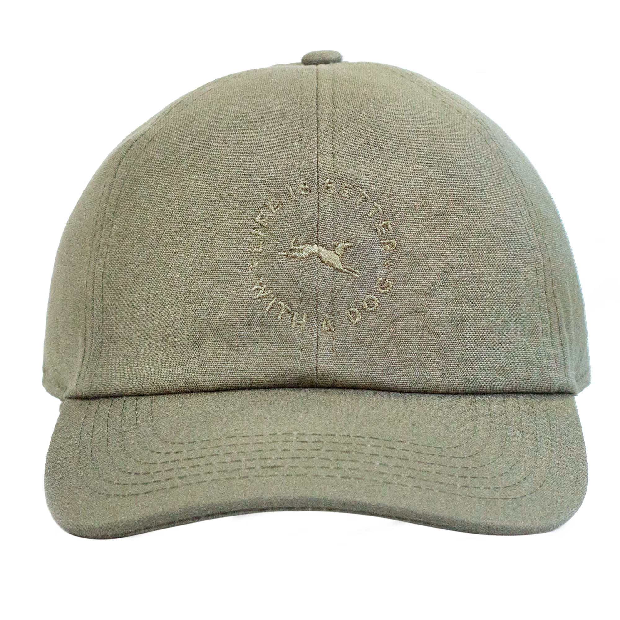 Terra Canis Cap Olive Green  "Life is better with a dog"