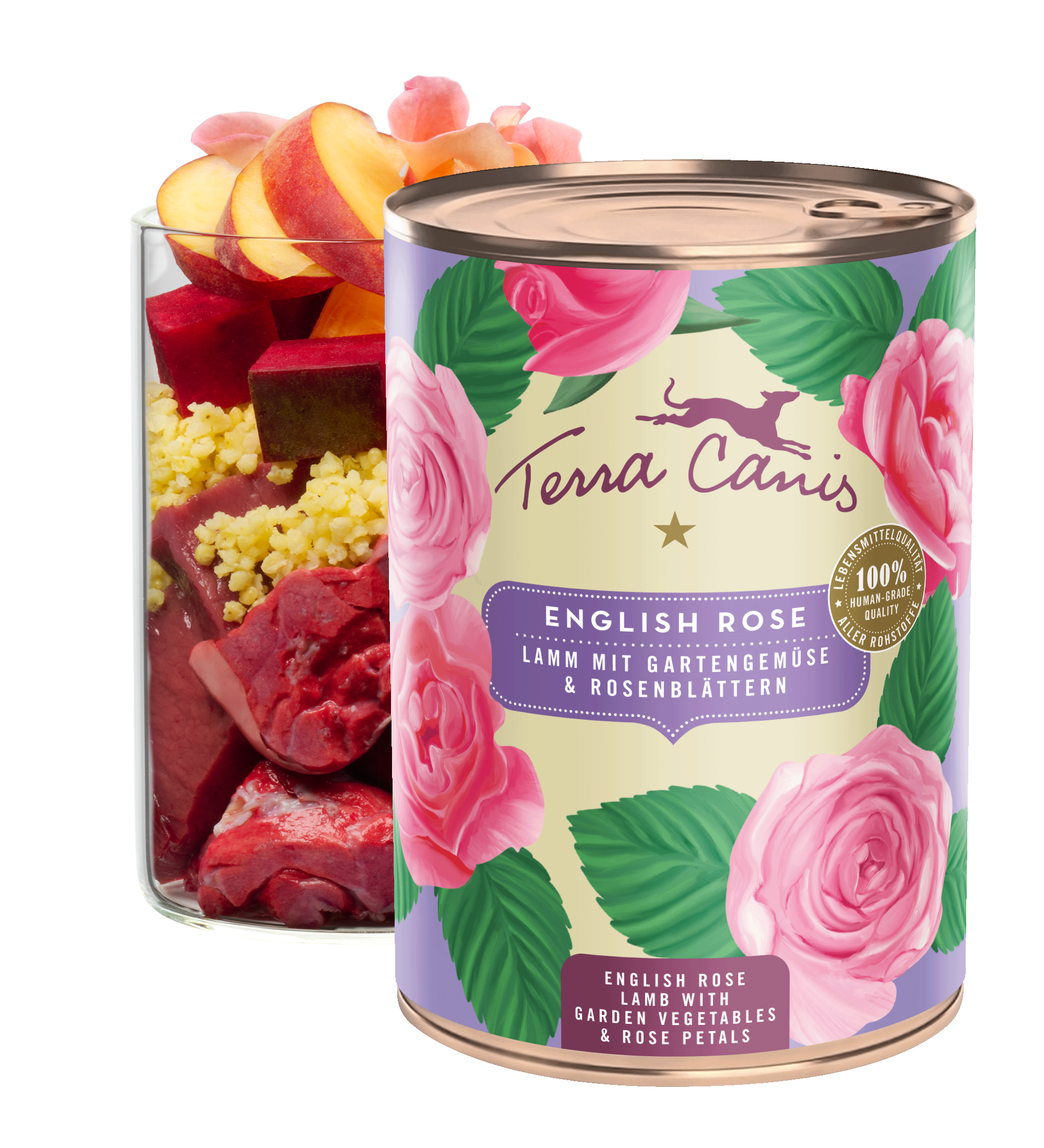 Rosa inglese: agnello con verdure miste e petali di rosa