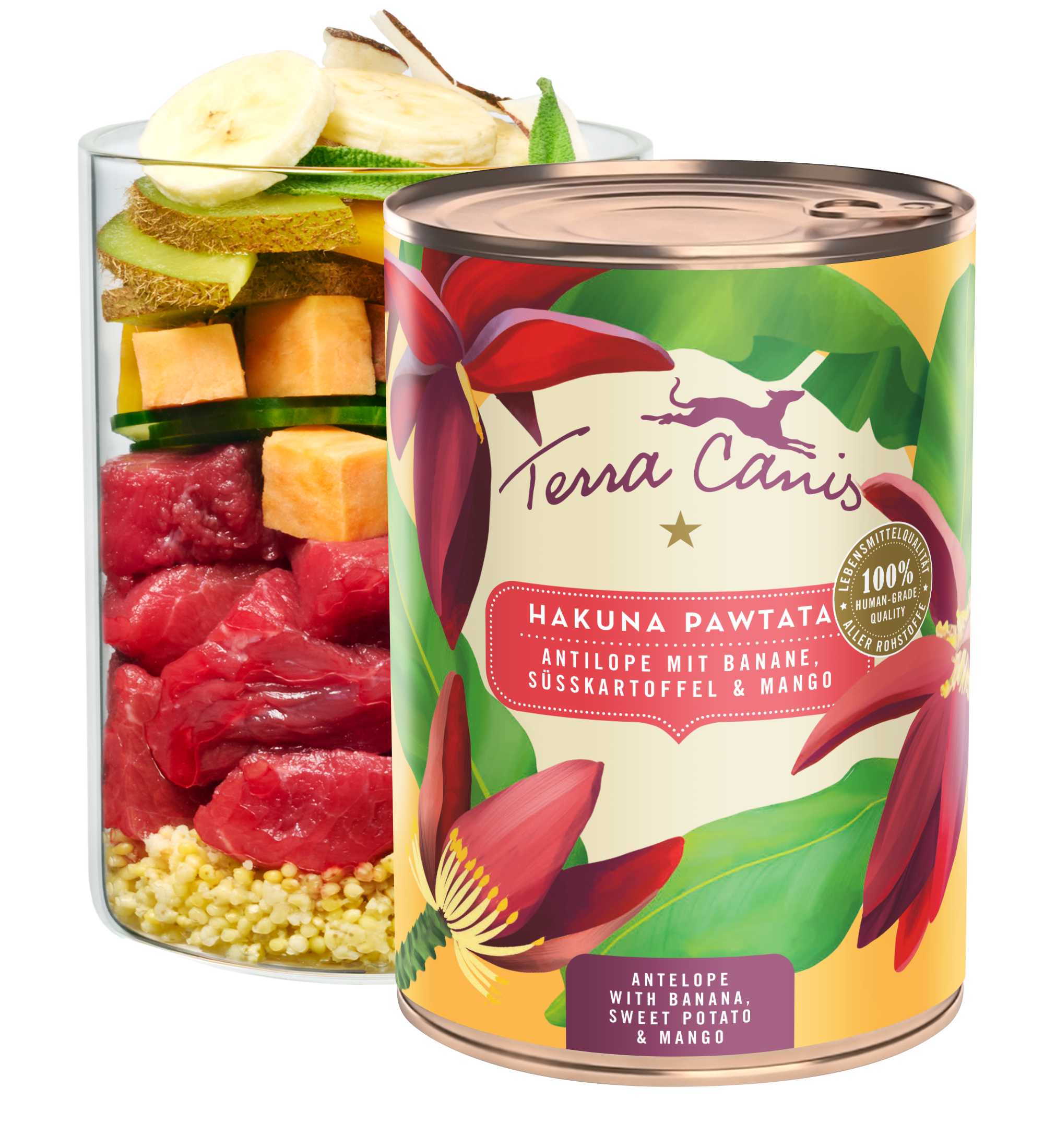 Hakuna Pawtata - Antilope mit Banane, Süßkartoffel und Mango