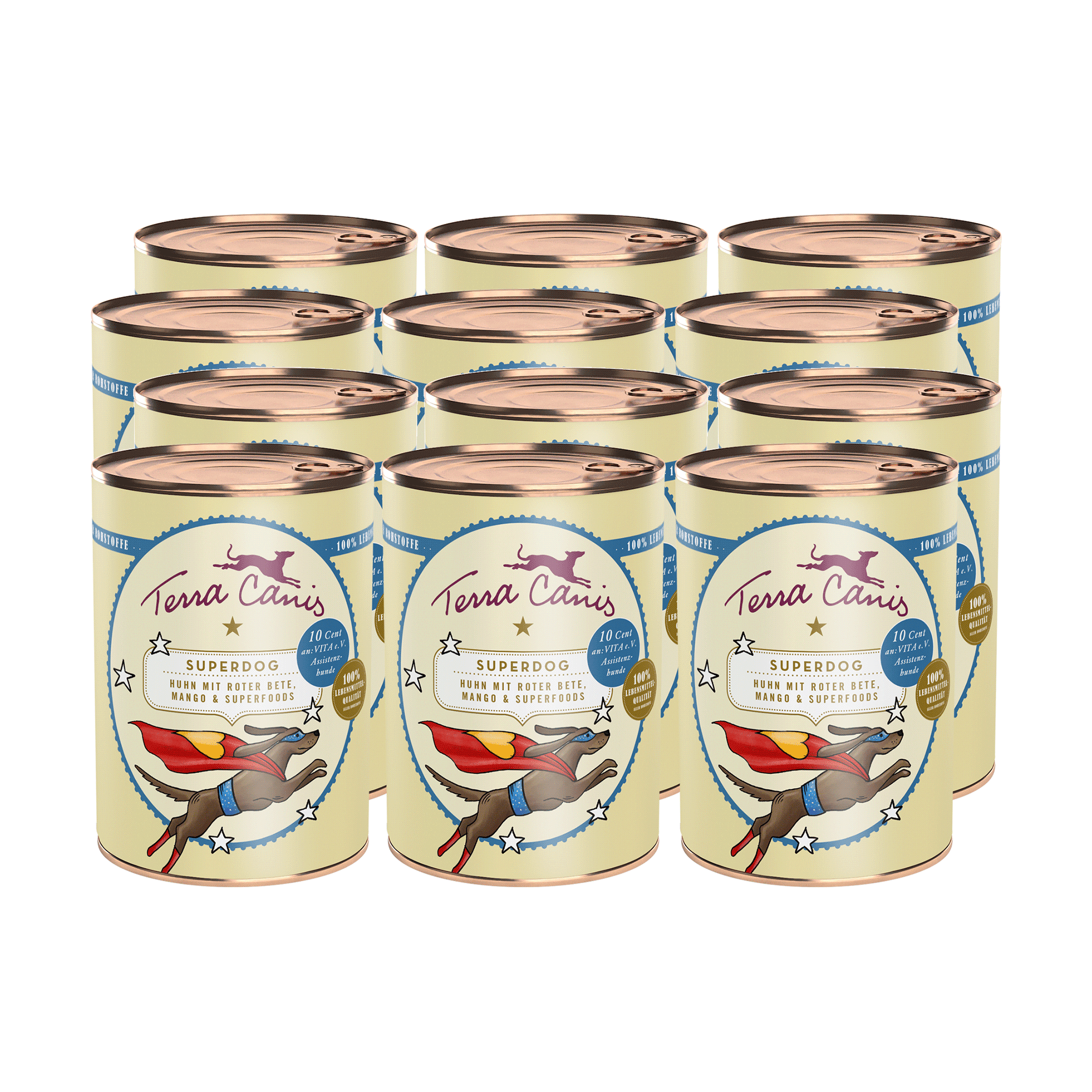 Terra Canis Getreidefrei | Superdog – Huhn mit roter Bete, Mango und Superfoods 12x 400g