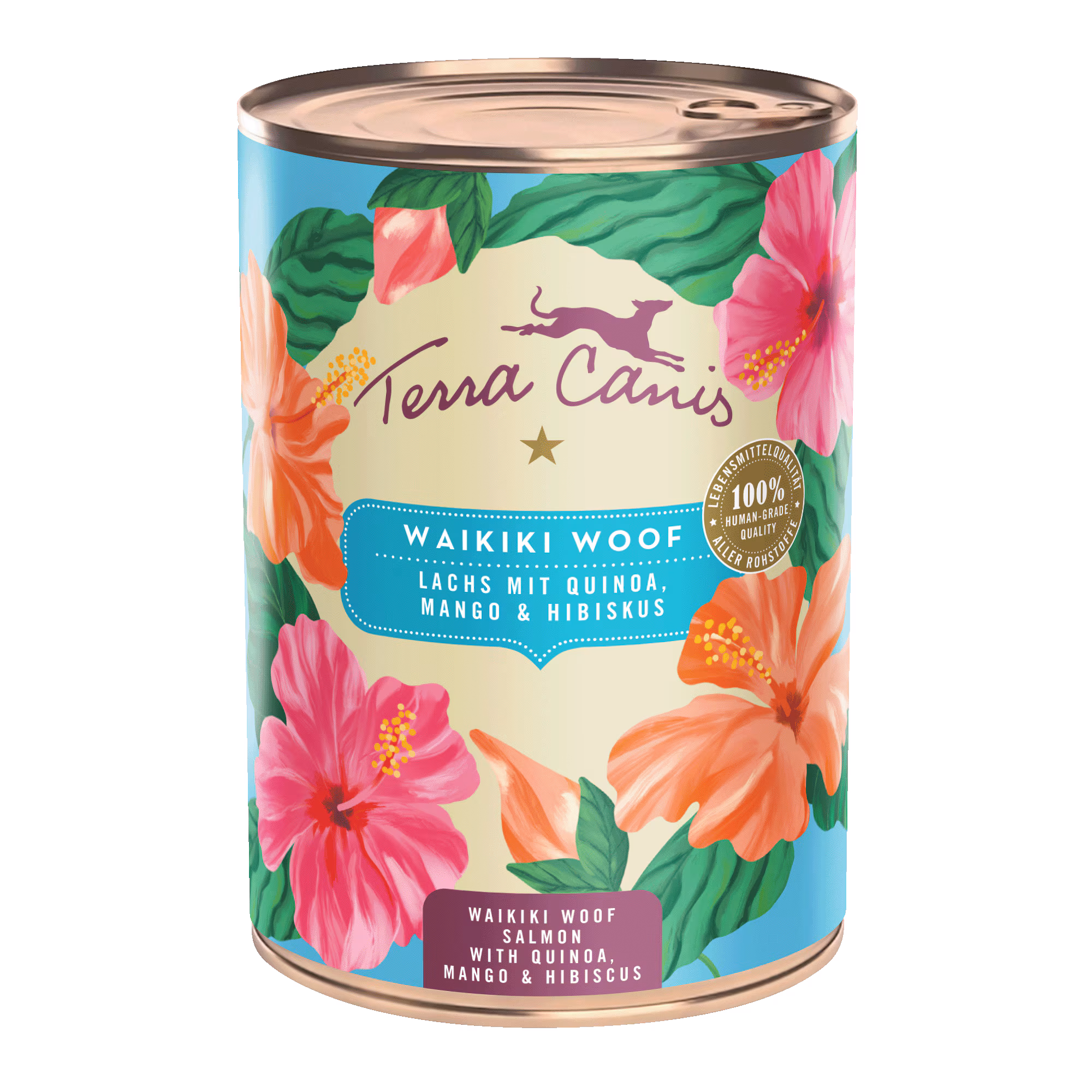 Waikiki Woof: Lachs mit Quinoa, Mango und Hibiskus