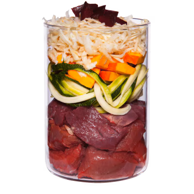 Manzo con zucchino, zucca e origano